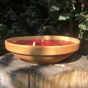 Znicz gliniany otwarty 3 knoty. Glina z Poldlasia